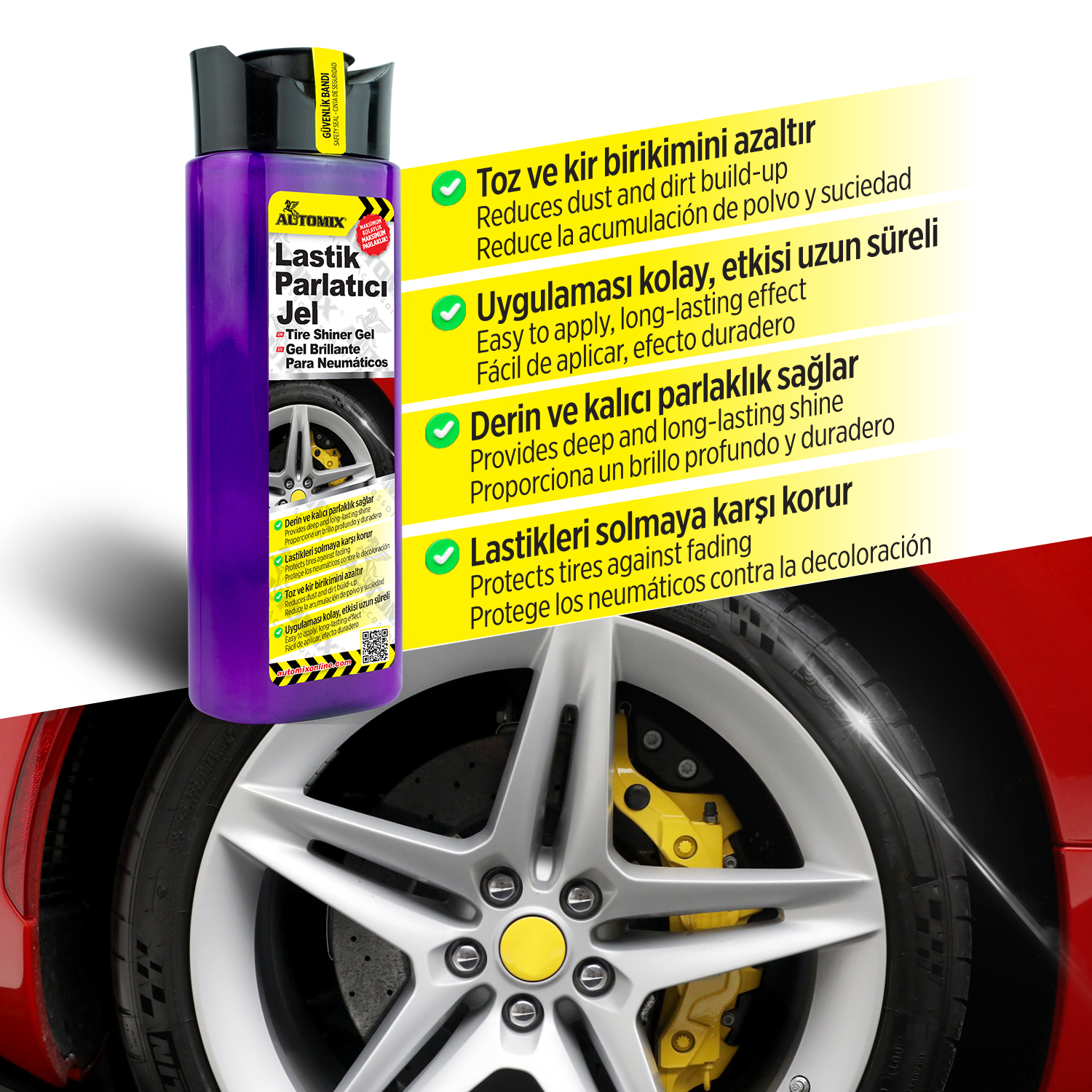 AUTOMIX LASTIK PARLATICI JEL 425 ML